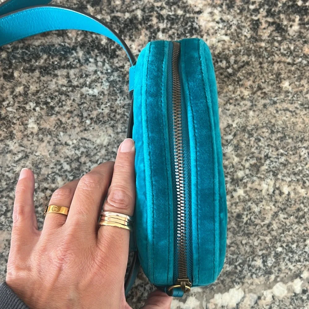 Gucci Velvet Matelasse GG Marmont Belt Bag